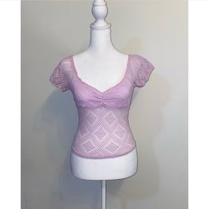 Forever 21 Fairy Lilac see through Crop top. Size Small.